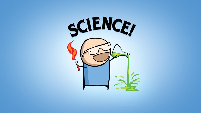 Cartoon Scientist — Blue, Playful, Illustration