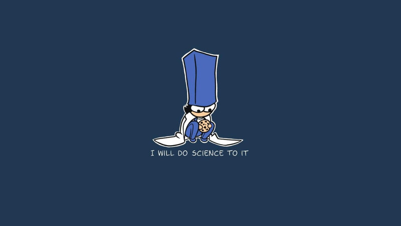 Cartoon Scientist Holding Cookie — Blue