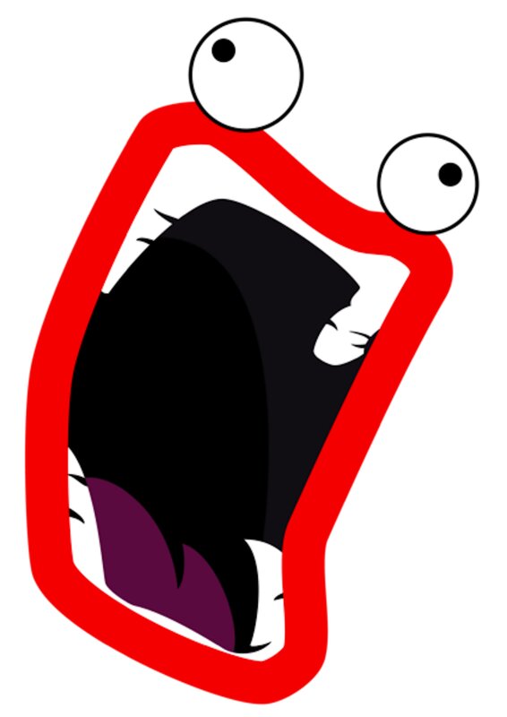 cartoon screaming face