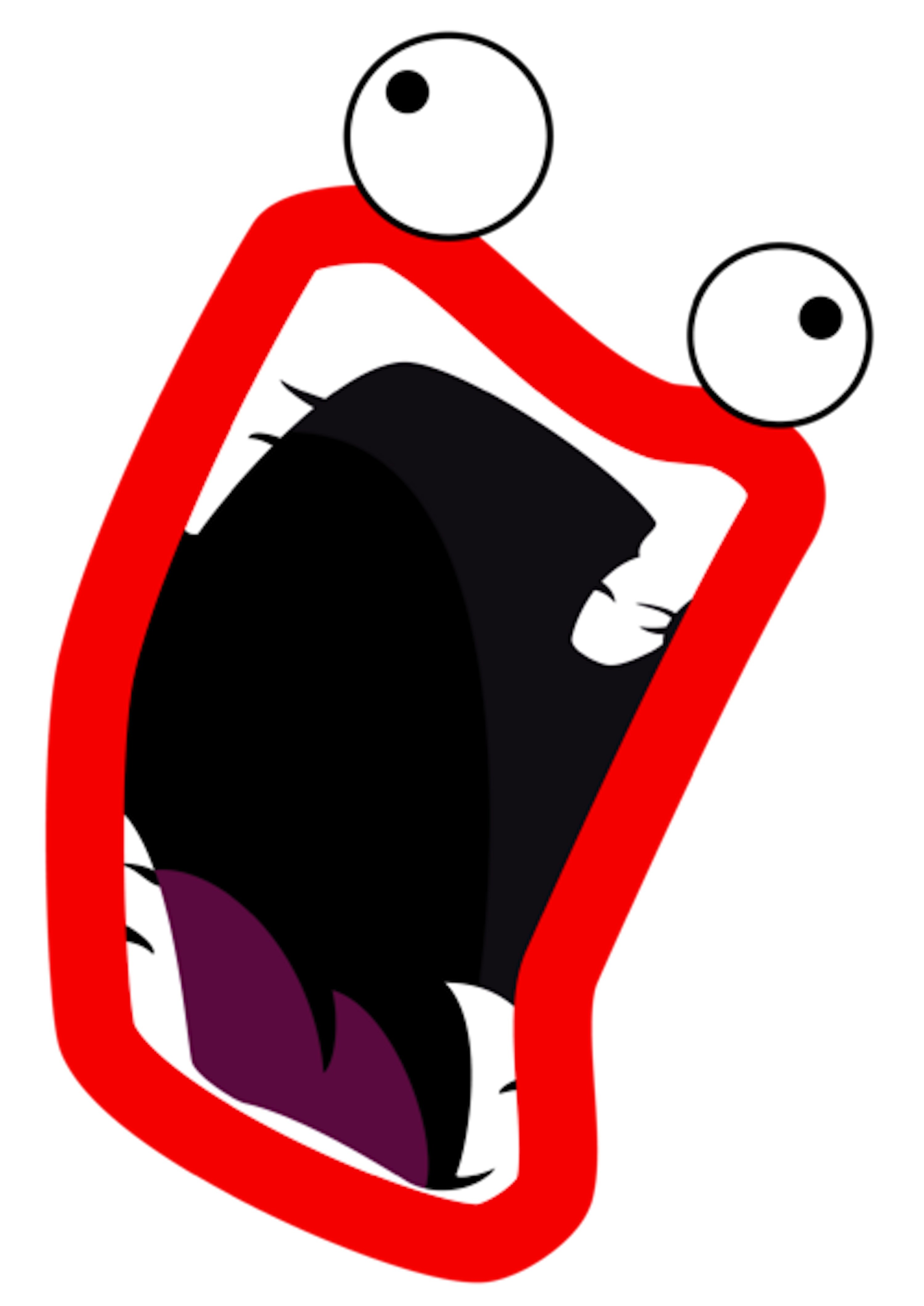 cartoon screaming face