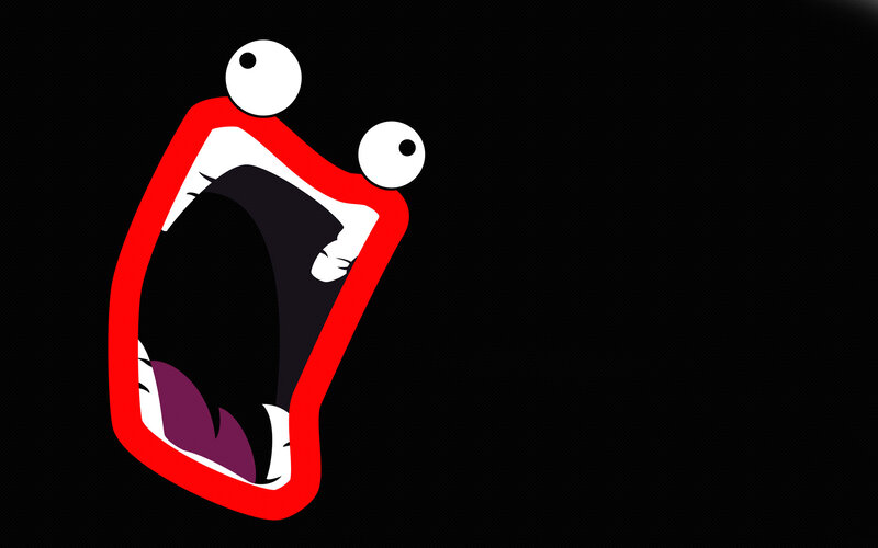 cartoon screaming face