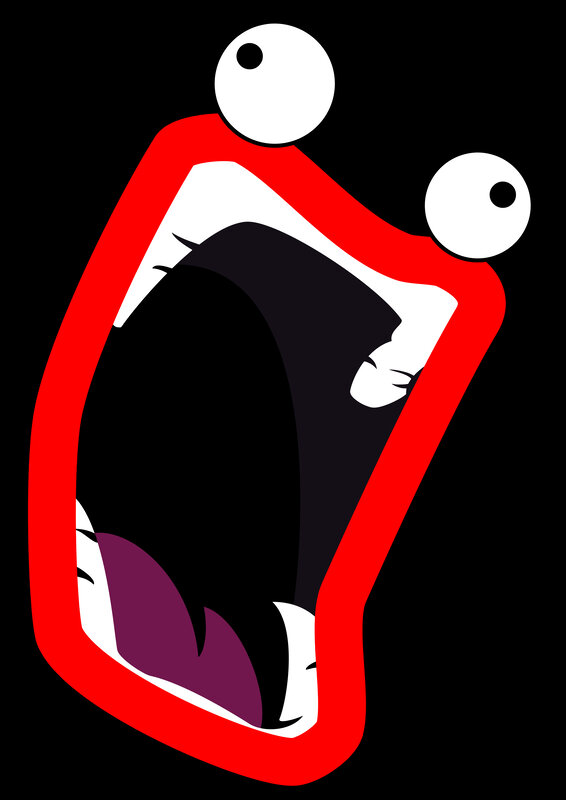 cartoon screaming face