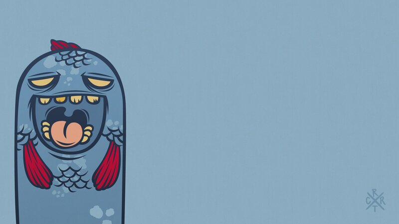 cartoon sea monster character