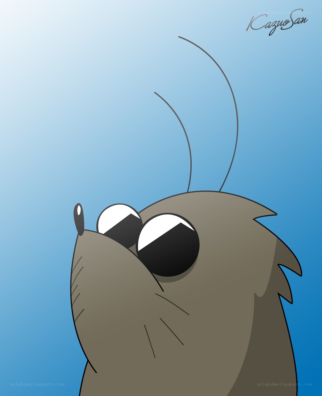 cartoon seal looking up