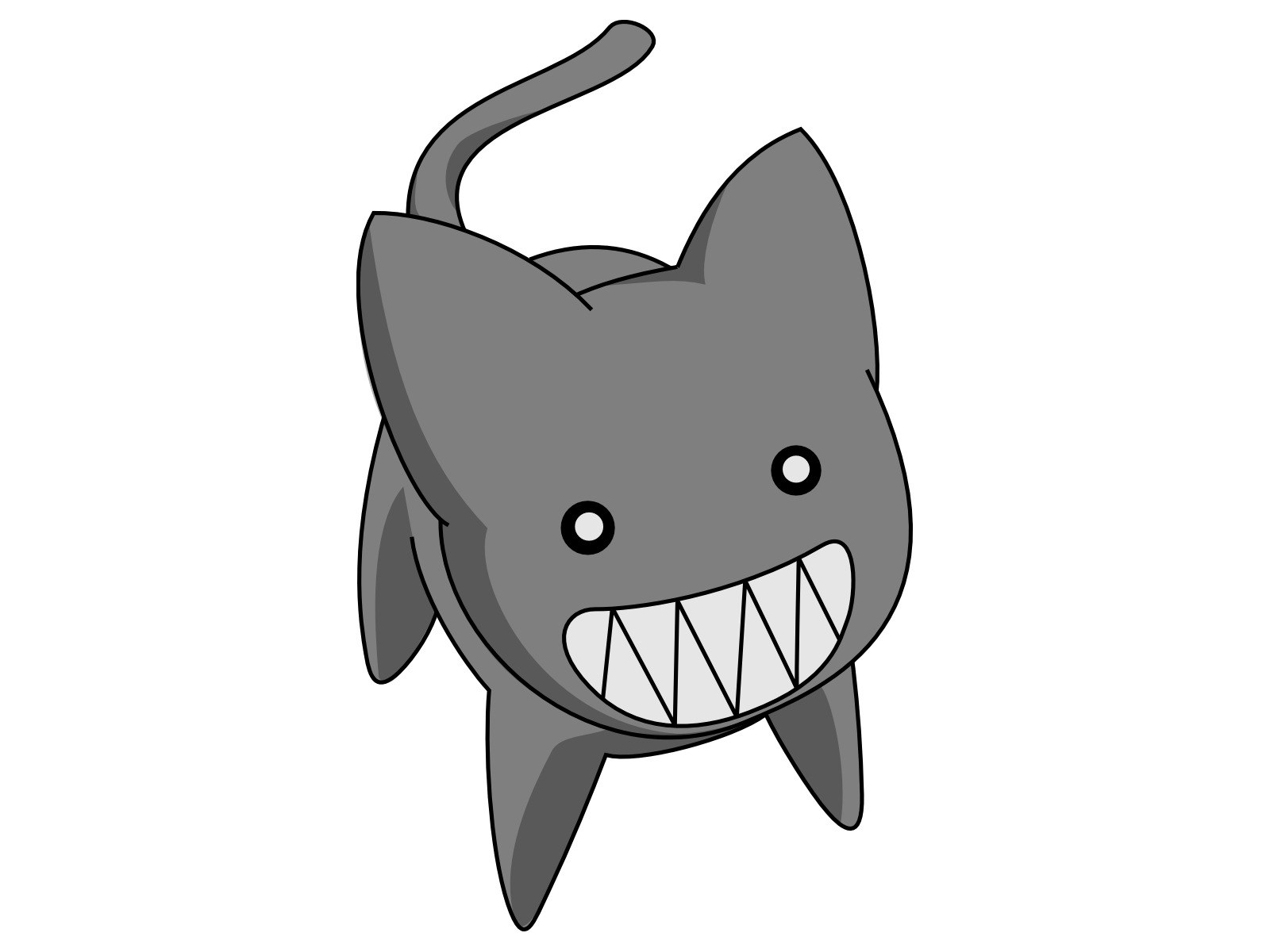 cartoon shark cat hybrid