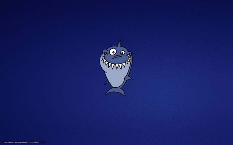 cartoon shark on blue