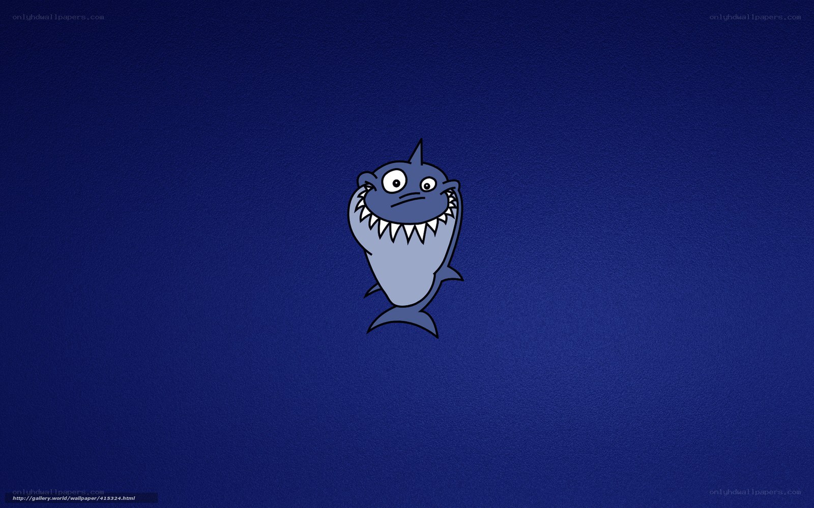 cartoon shark on blue