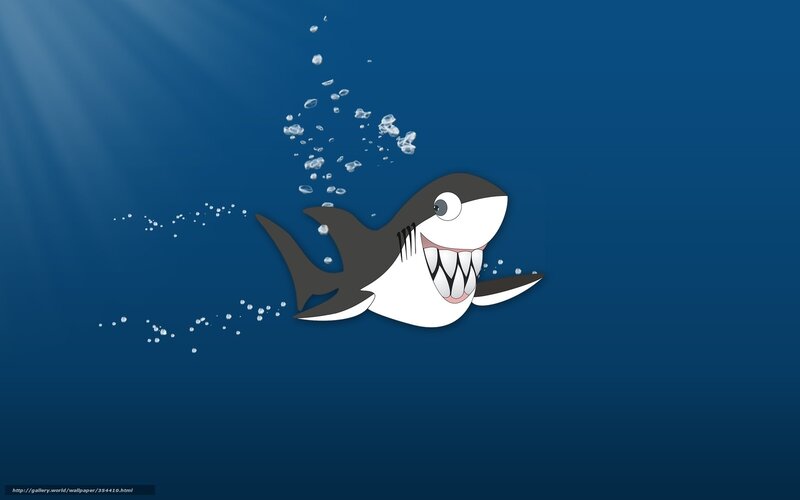 Cartoon Shark Swimming