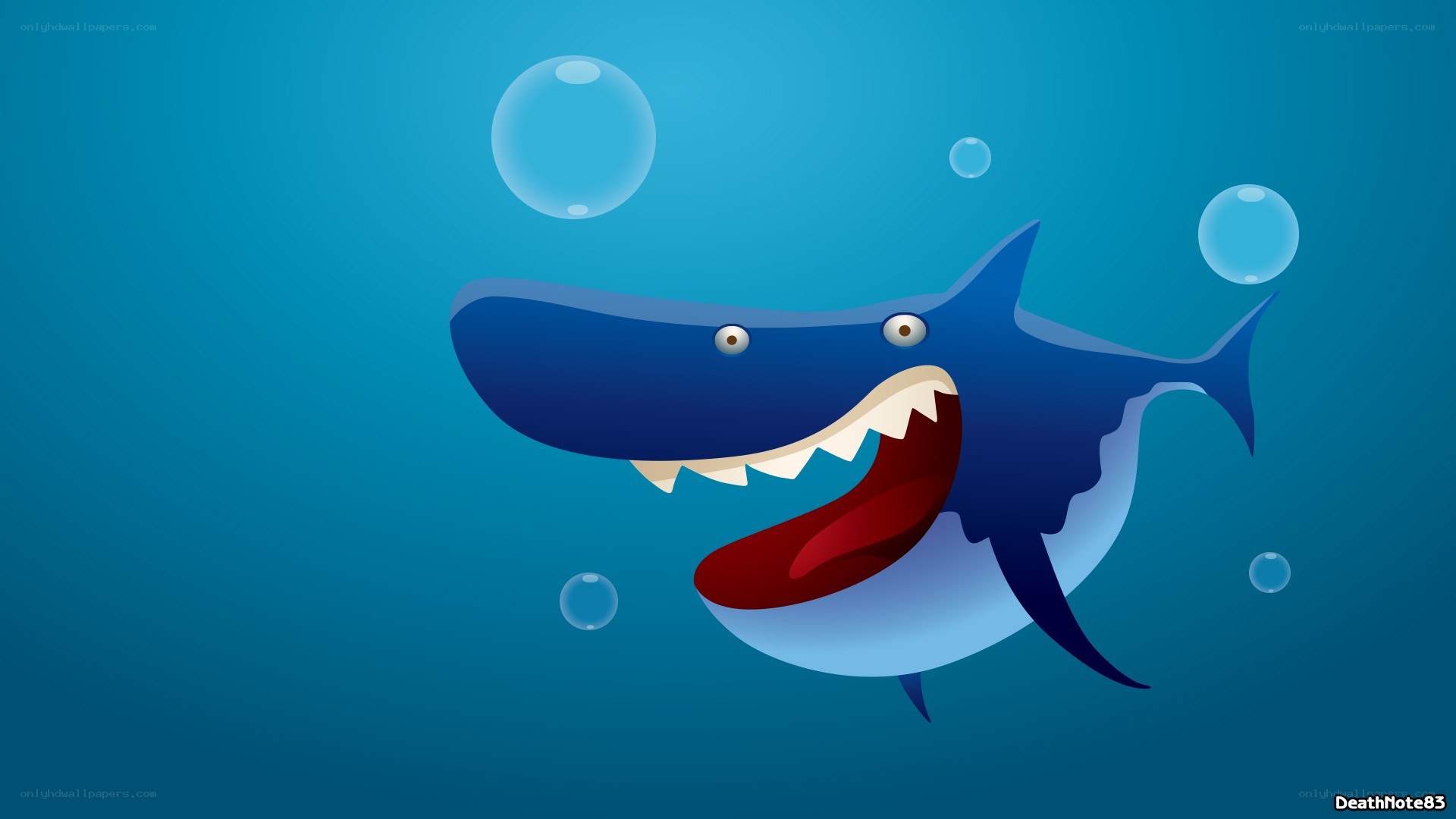 cartoon shark underwater