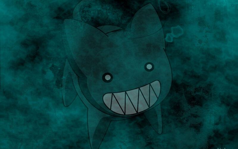 cartoon shark with sharp teeth