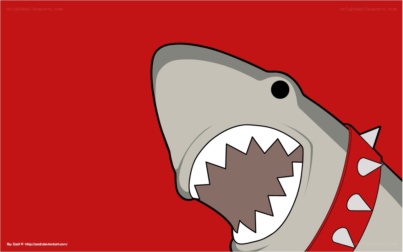 cartoon shark with spiked collar