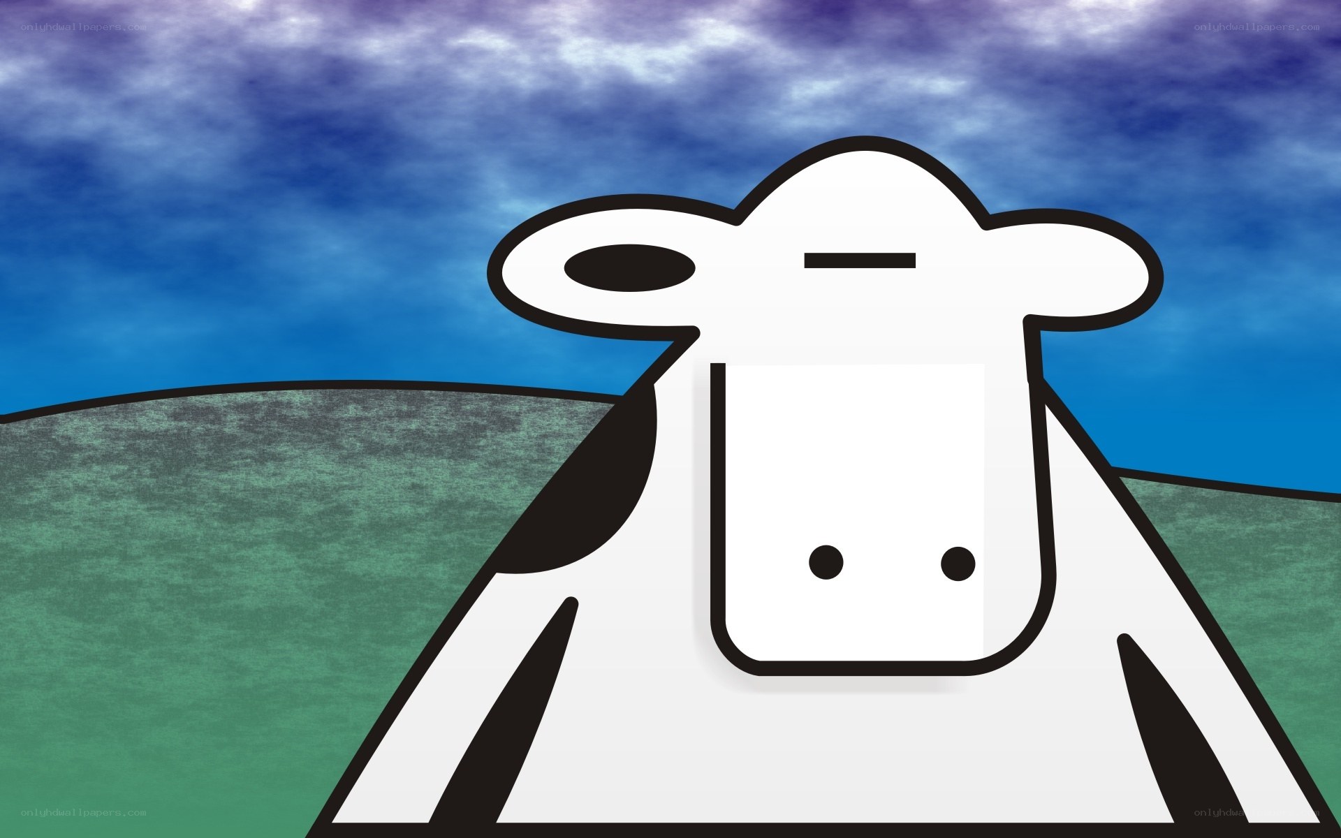 cartoon sheep in a field