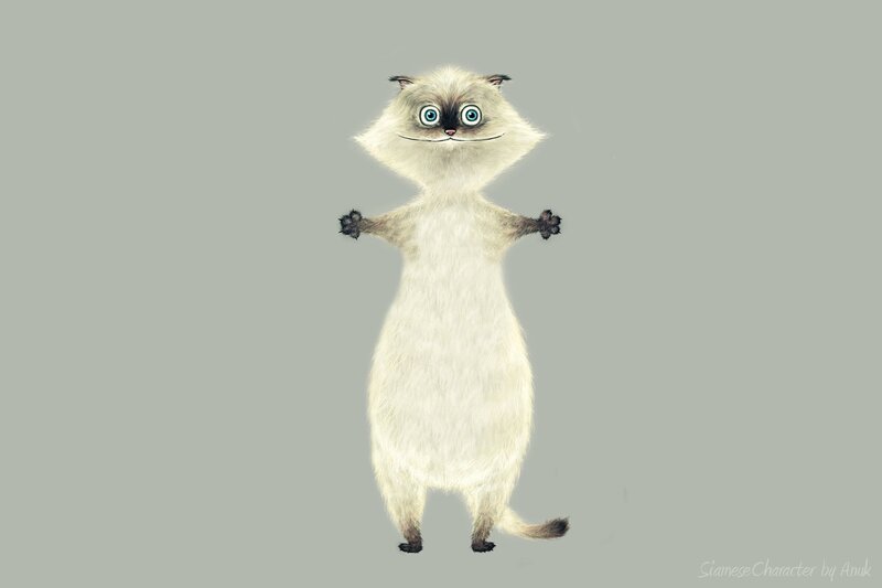 cartoon siamese cat character