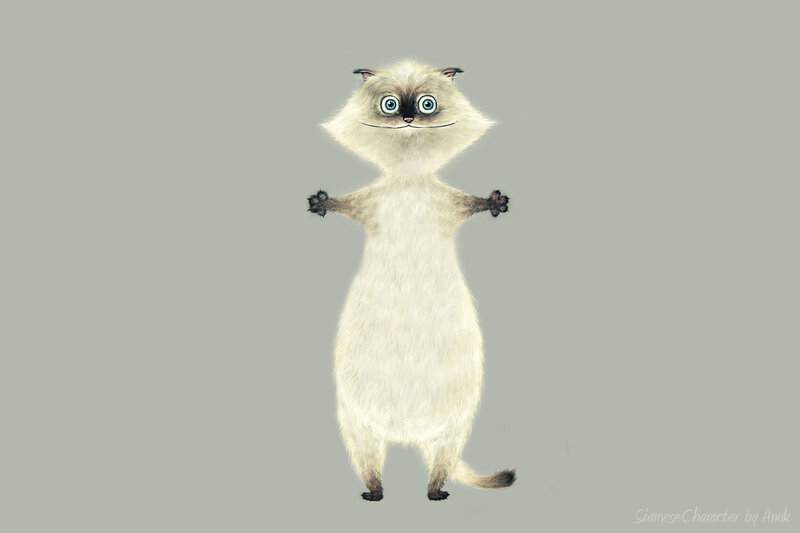 Cartoon Siamese Cat