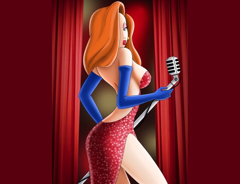 cartoon singer on stage