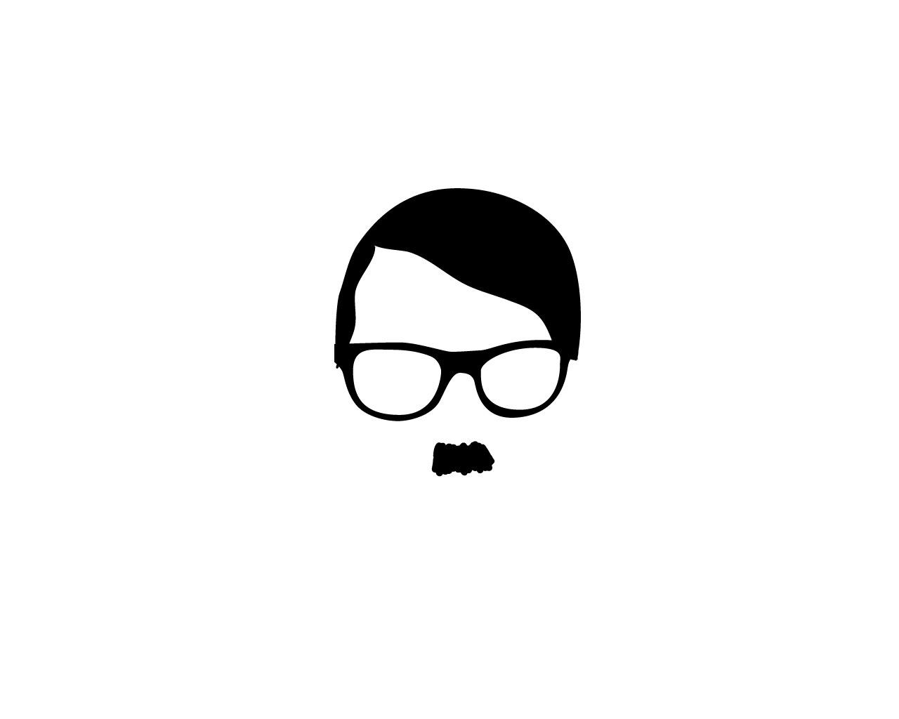 cartoon skull with glasses