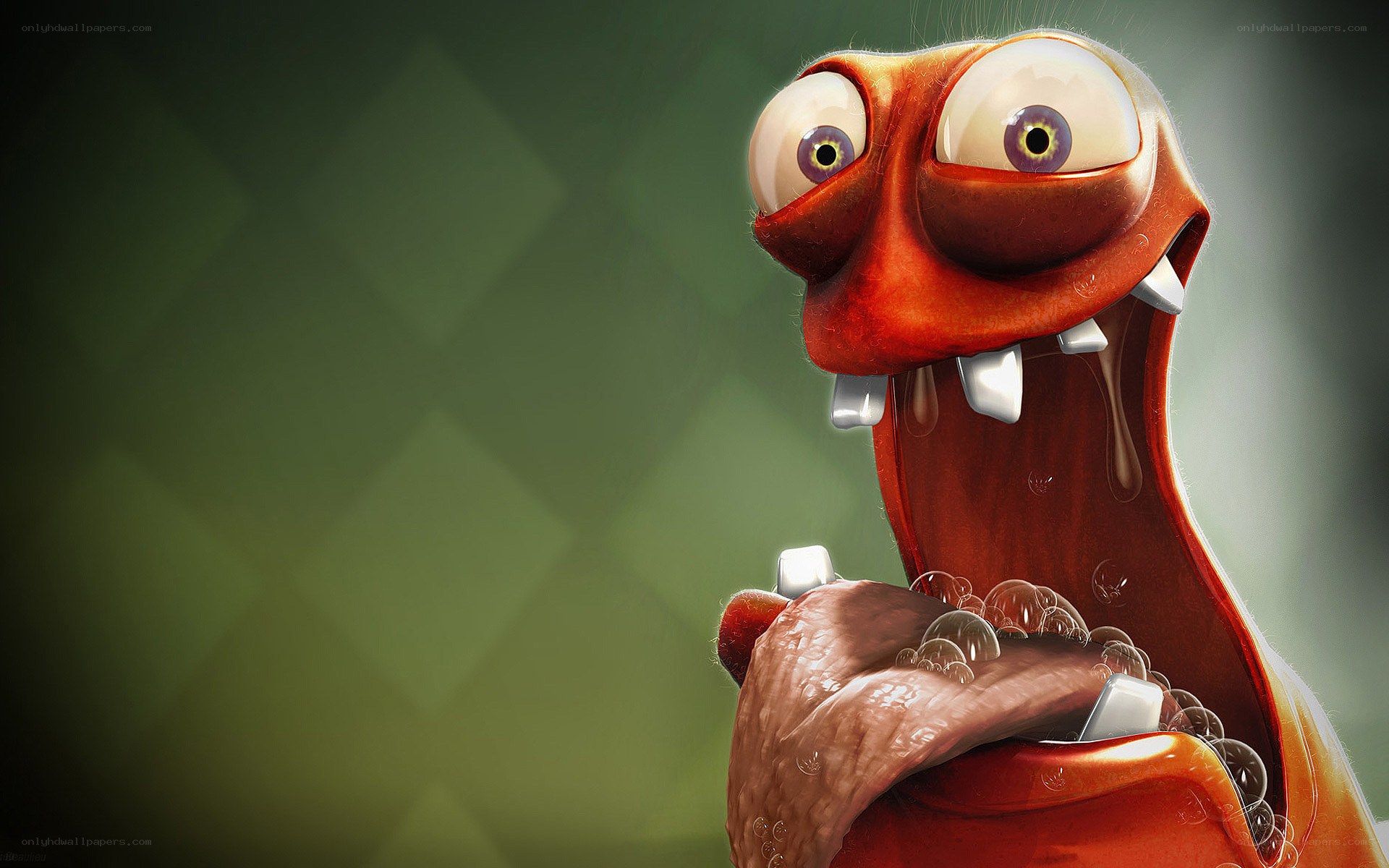 cartoon slug with wide eyes