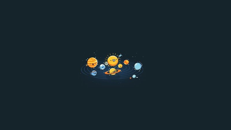 Cartoon Solar System — Blue