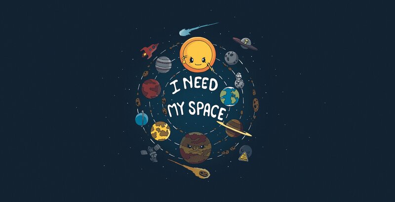 Cartoon Solar System — Blue, Whimsical