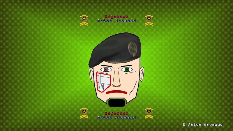 Cartoon Soldier Face — Green