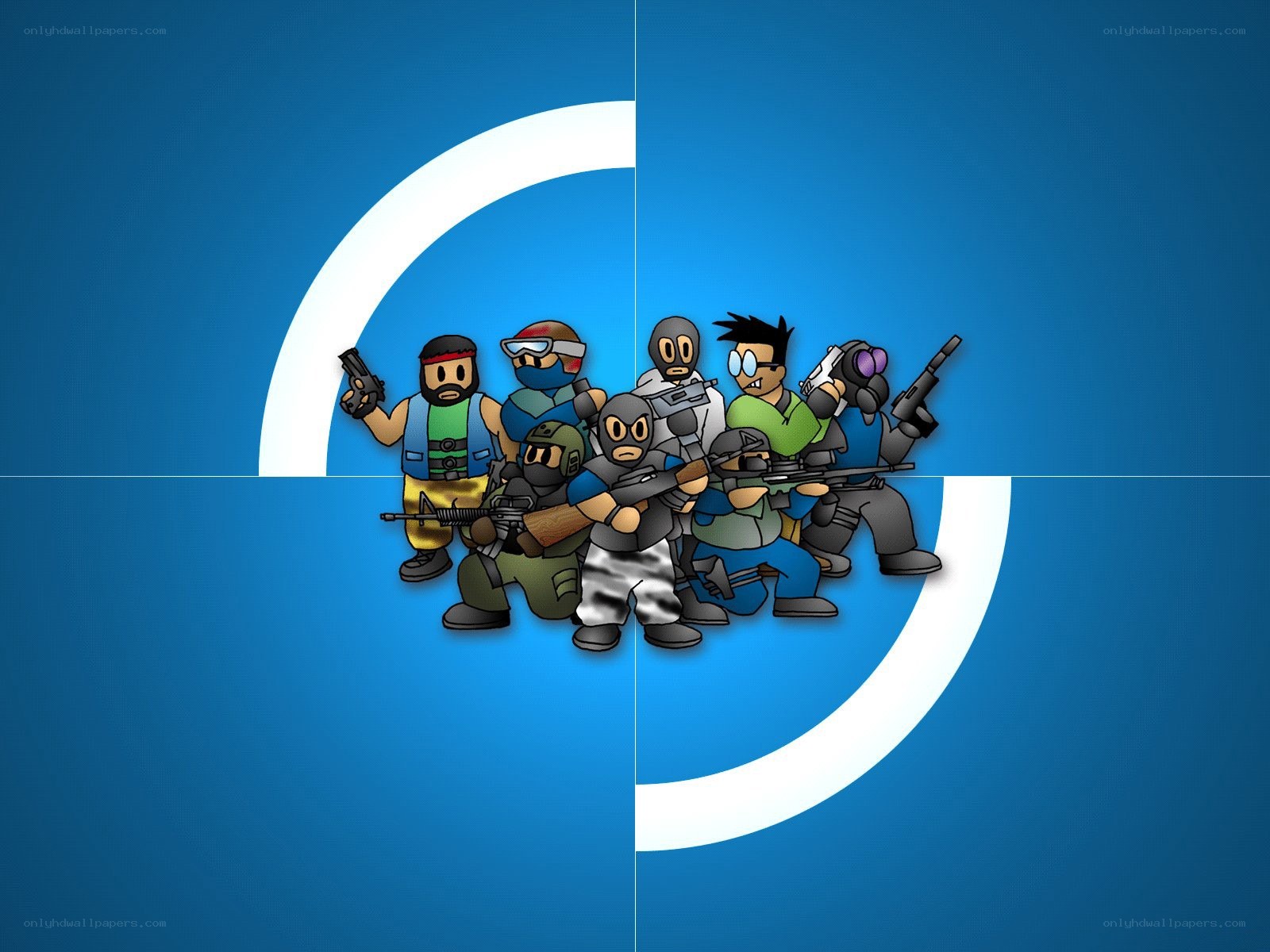 cartoon soldiers group