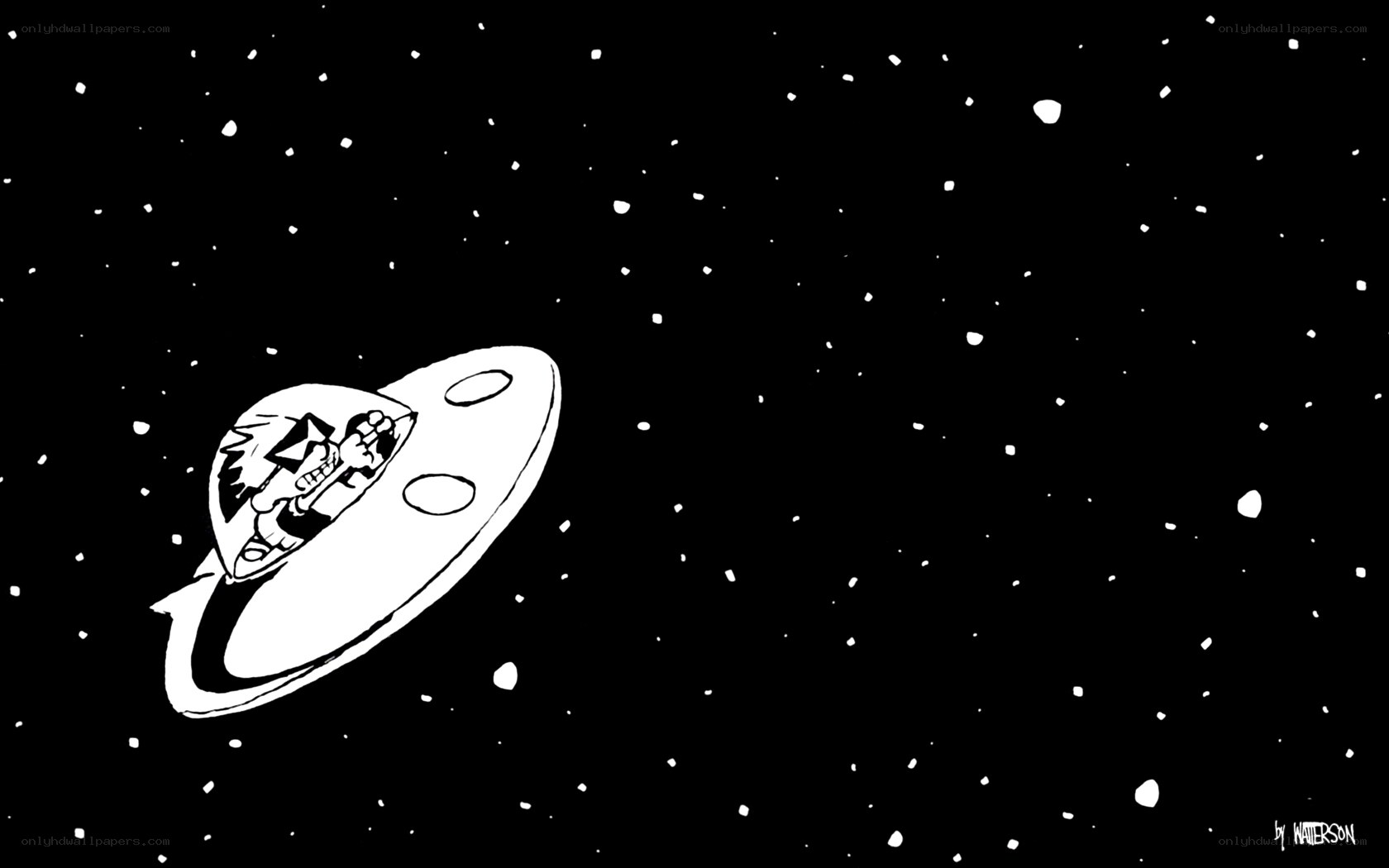 cartoon spaceship in space