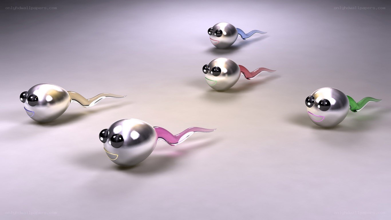 cartoon sperm cells swimming
