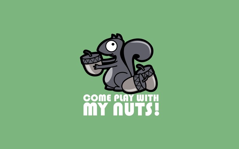 Cartoon Squirrel with Nuts