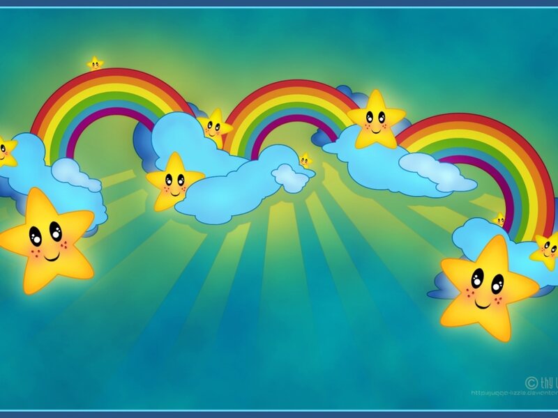 Cartoon Stars and Rainbows