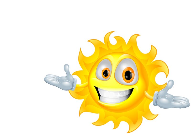 Cartoon Sun Character — Yellow