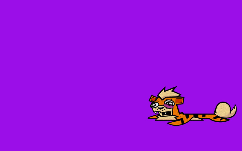 cartoon tiger on purple