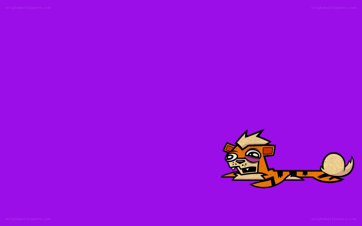 cartoon tiger on purple