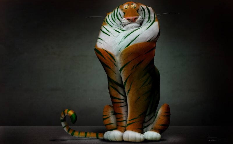 Cartoon Tiger Sitting