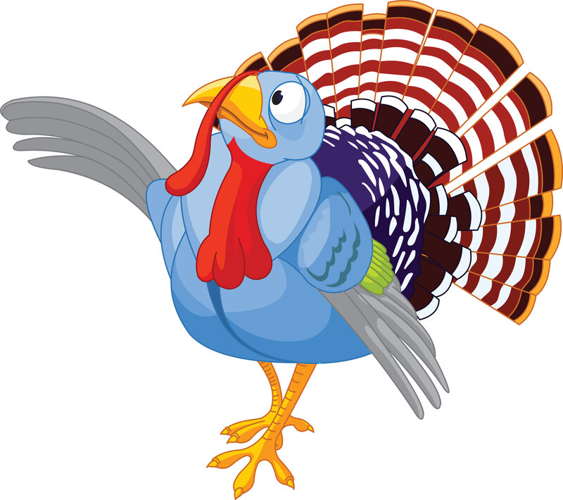 Cartoon Turkey Bird — Blue