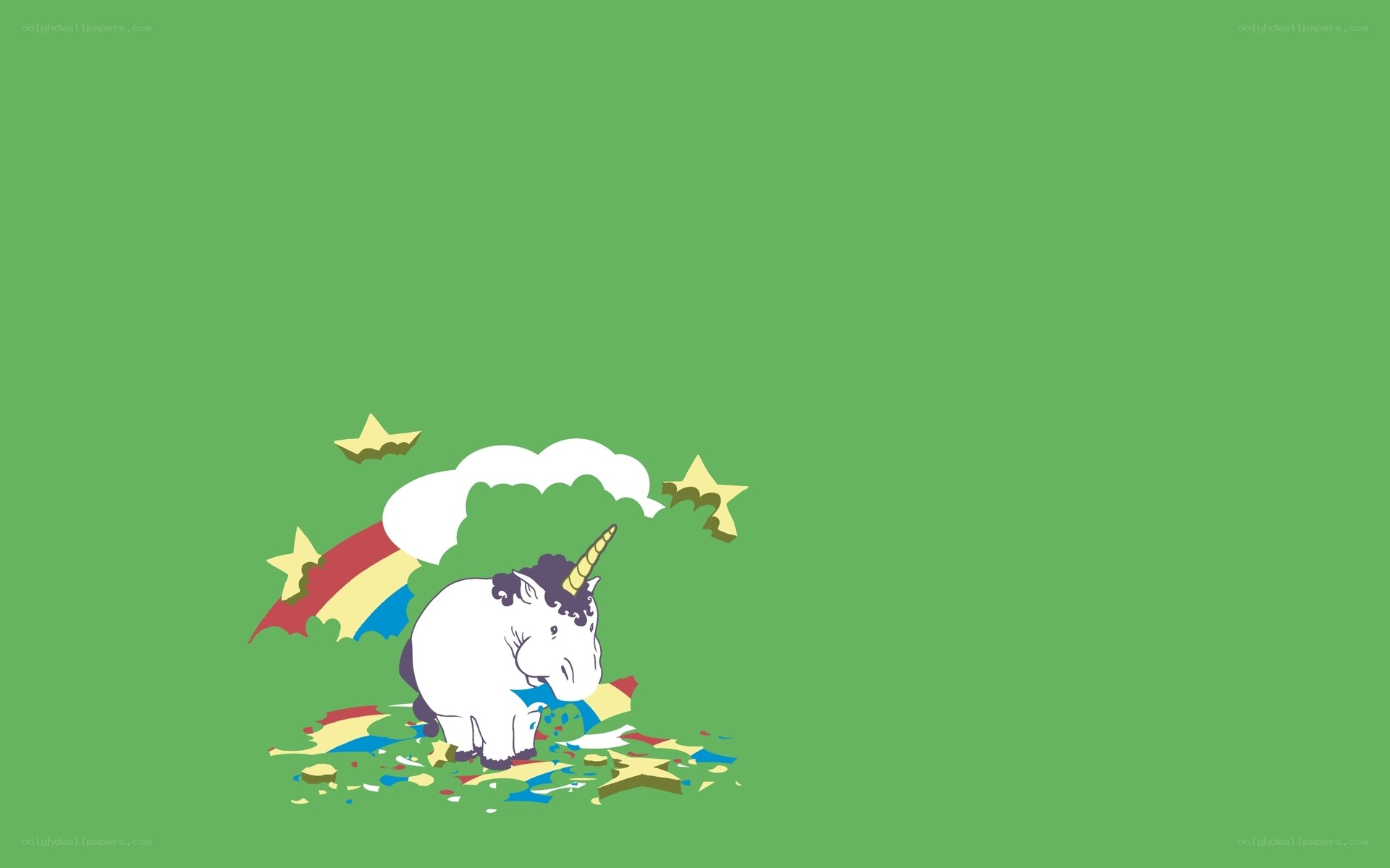 cartoon unicorn with stars