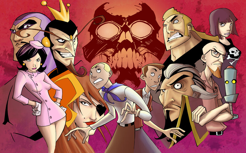 Cartoon villains group portrait