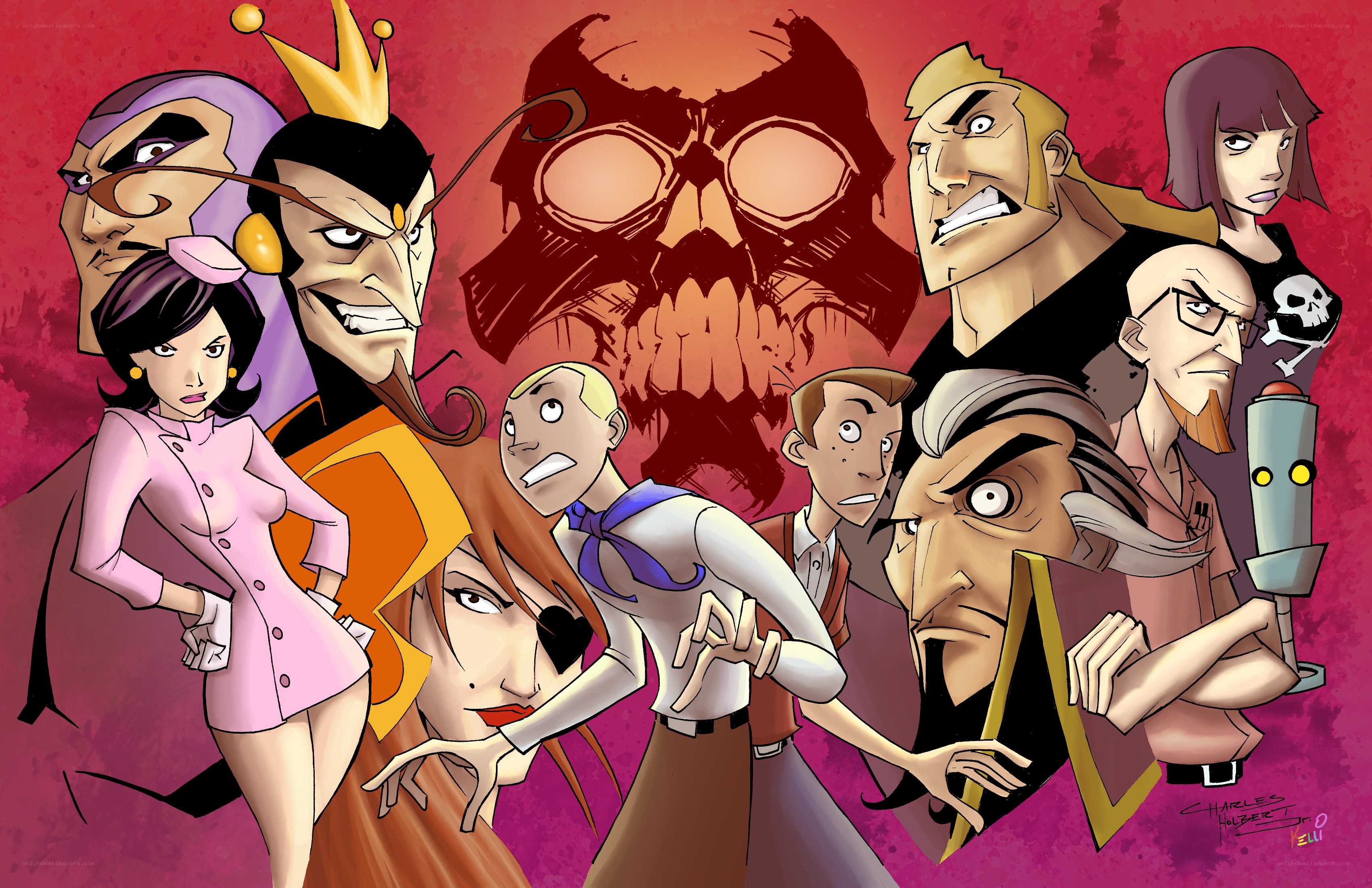 Cartoon villains group portrait