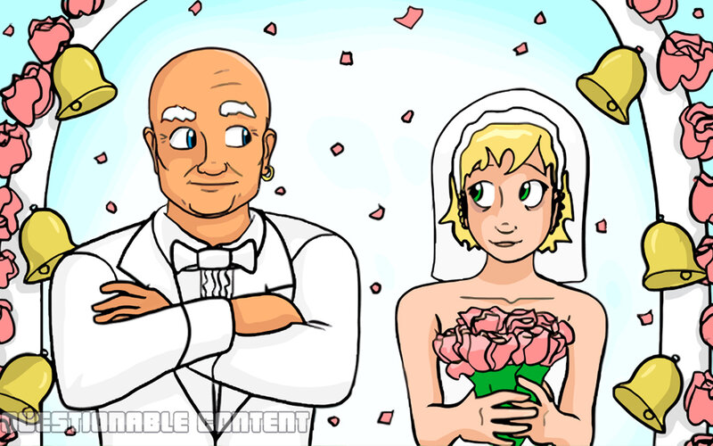Cartoon wedding couple
