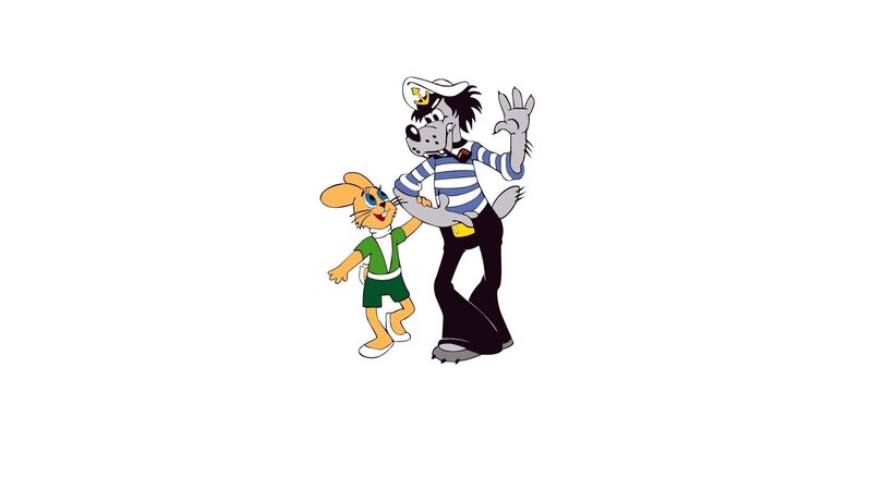 cartoon wolf and rabbit characters