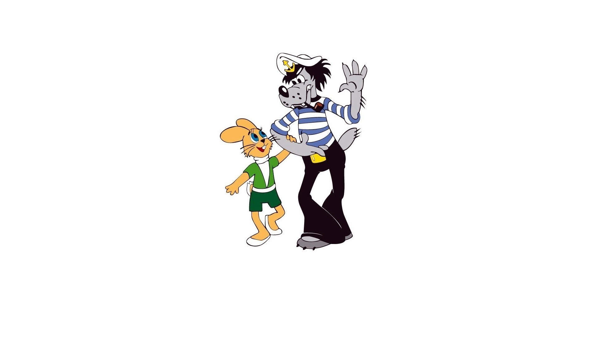 cartoon wolf and rabbit characters