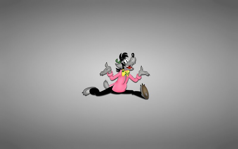 Cartoon Wolf Character — Gray