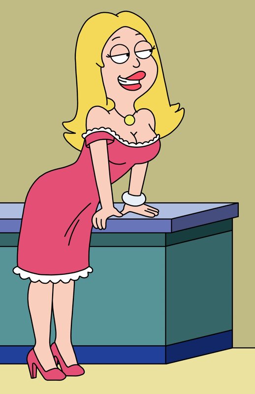 Cartoon woman in pink dress