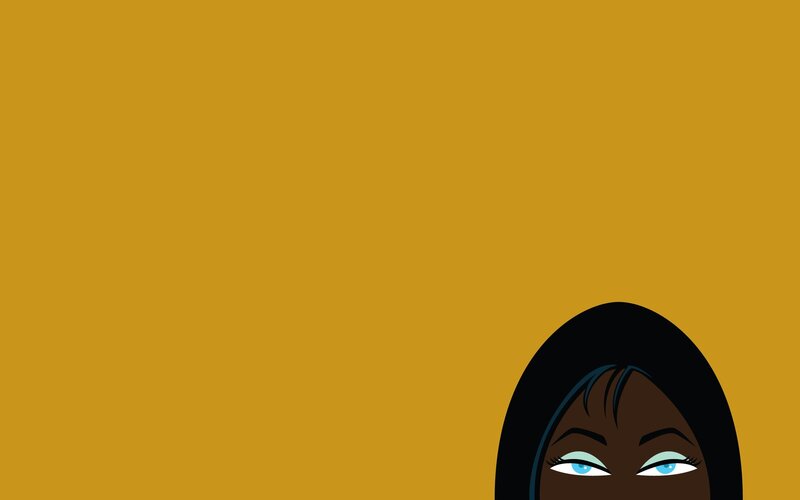cartoon woman's eyes