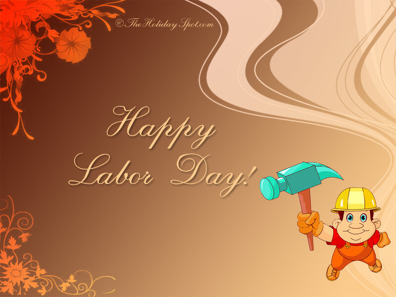 Cartoon Worker Holding Hammer