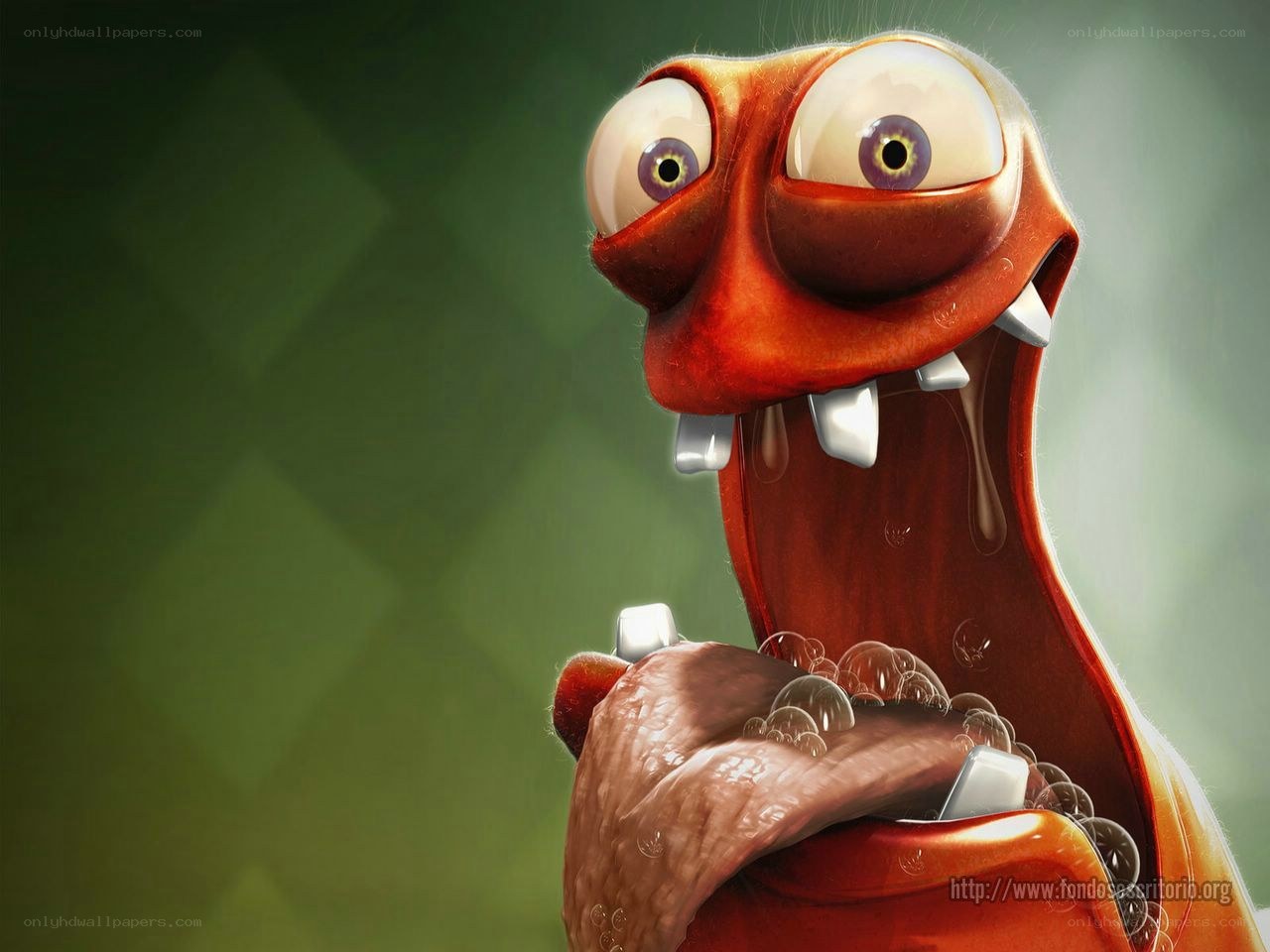 cartoon worm with wide eyes
