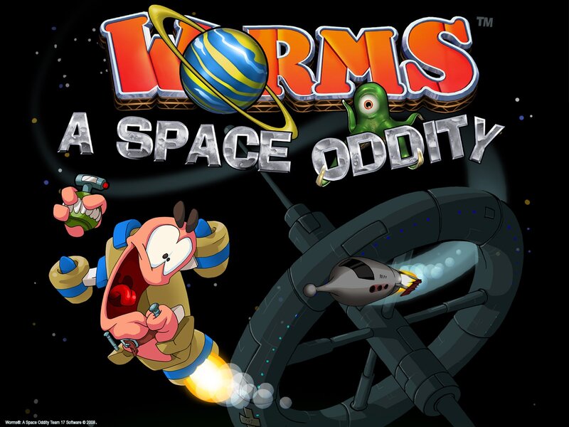 Cartoon Worms in Space