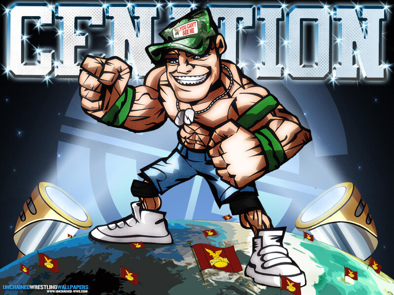 Cartoon Wrestler on Globe