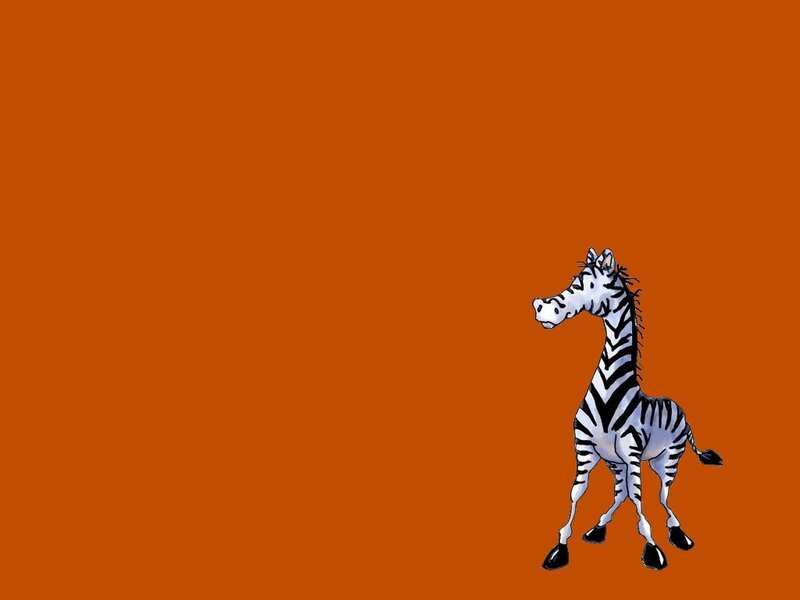 cartoon zebra on orange