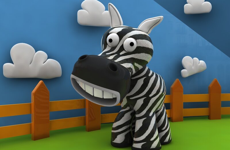 Cartoon Zebra Standing