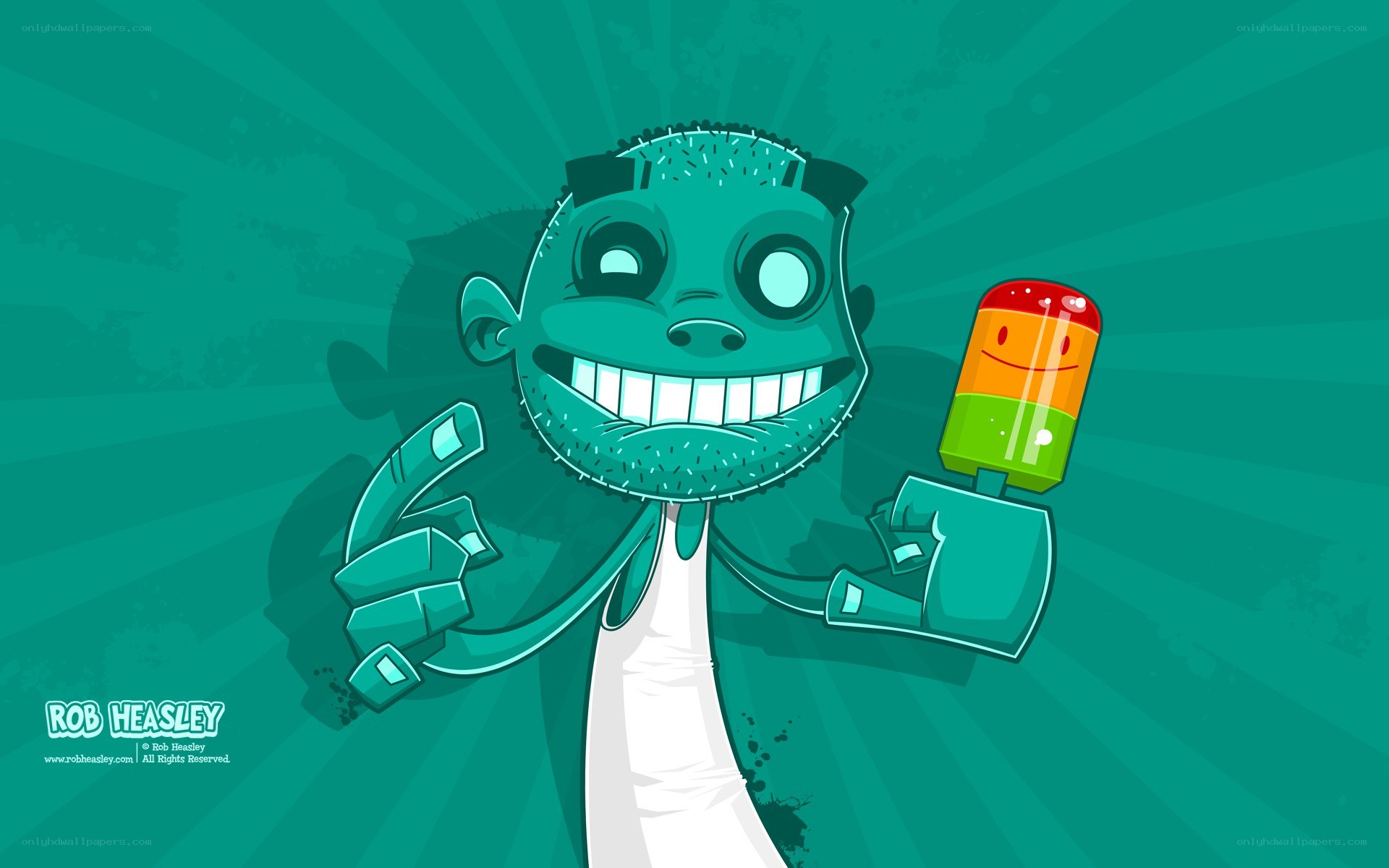 cartoon zombie with popsicle